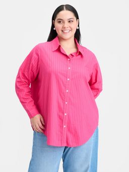 Virgio - Women Pink Stripes Shirt