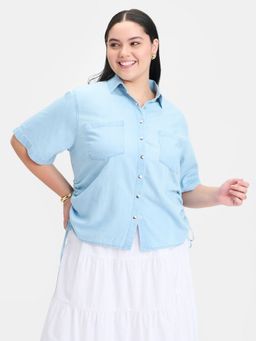 Virgio - Women Blue Solid Shirt