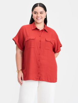 Virgio - Women Red Solid Shirt