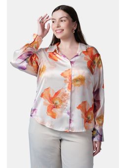 Virgio - Women Orange Floral Shirt