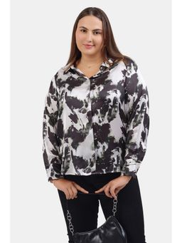 Virgio - Women Black Abstract Shirt
