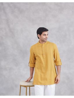 Fabindia - Cotton Dobby Mustard Short Kurta