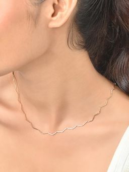 ToniQ - Gold Zigzag Minimal Necklace