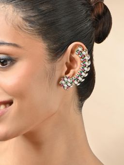 Fida - Multi-Color Pearl and Stone Ear Cuffs