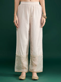 Gajra Gang - Off White Embroidered Straight Pant Diwalicious