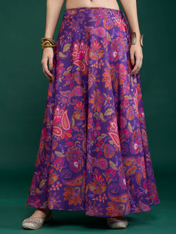 Gajra Gang - Purple Floral Skirt Desert Rani