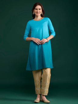 Gajra Gang - Blue Ombre Embellished Kurta Diwalicious