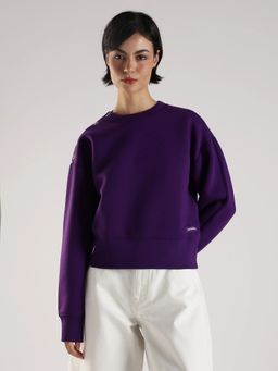 Calvin Klein - Purple Polyester Solid Sweatshirt