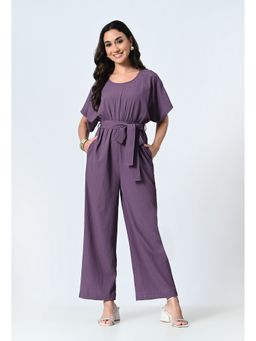 ALL WAYS YOU - Women Purple Textured Jumpsuit