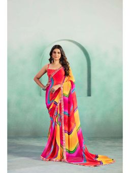 Kalista Fashion - Embellished Georgette Saree With Unstiched Blouse