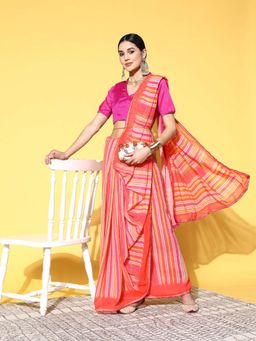 Kalista Fashion - Women Sequined Embellished Saree With Unstiched Blouse