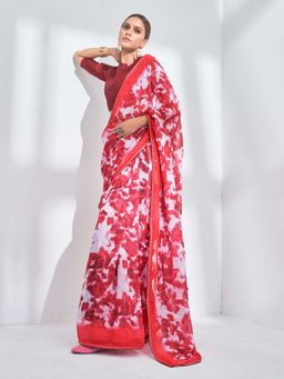 Kalista Fashion - Georgette Sequence Saree With Unstiched Blouse