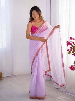 Kalista Fashion - Organza Saree With Unstiched Blouse