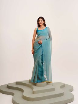 Kalista Fashion - Solid Satin Saree With Unstiched Blouse