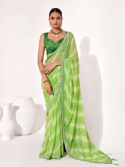 Kalista Fashion - Leheriya Chiffon Saree With Unstiched Blouse