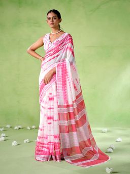 Kalista Fashion - Tie and Dye Saree With Unstiched Blouse