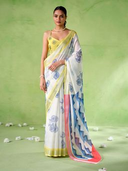 Kalista Fashion - Women Printed Saree With Unstiched Blouse