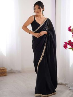 Kalista Fashion - Organza Saree With Unstiched Blouse