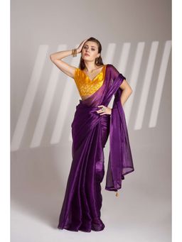 Kalista Fashion - Organza Saree With Unstiched Blouse