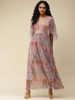 Label Ritu Kumar - Pink Printed Maxi Dress
