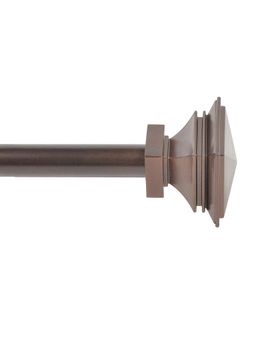 Deco Window - 52-144 Curtain Rod Stacked Square Brown