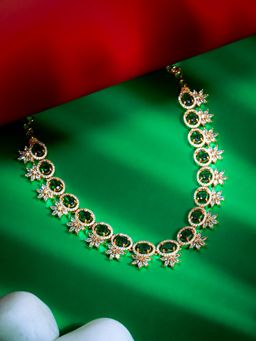 Label Ruby - Gold-Plated Emerald Green Oval Stone Necklace