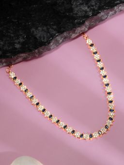 Label Ruby - Gold-Plated Ruby Marquise and Cz Floral Cluster Necklace