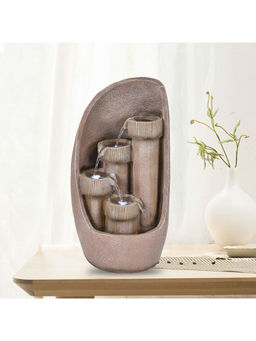 HomeTown - Impression Polyresin Modern 4 Bowl Fountain 31X60Cm In Tan Colour