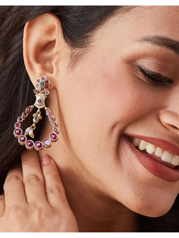 Fabindia - Women Multi-Color Stone Drop Earrings