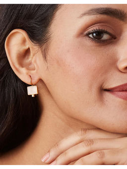 Fabindia - Peach Square Shape Drop Earrings