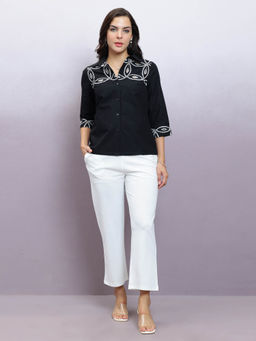 AAREIN - Women Embellished Cotton Shirt