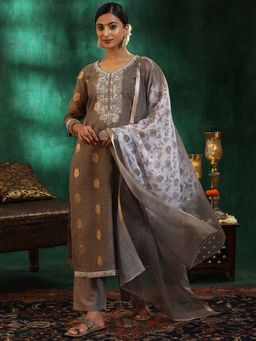 Libas - Green Silk Blend Woven Design Kurta Sets for Women