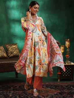 Libas - Off White Silk Blend Printed Kurta Sets for Women