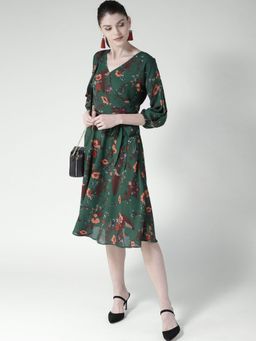 Twenty Dresses by Nykaa Fashion - Green The Blooming Flair Wrap Dress