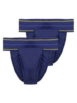 Omtex - Mens Athletic Back Covered Jp Supporters Navy Blue (Pack of 2)
