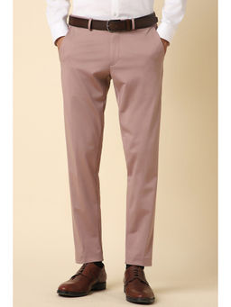 Allen Solly - Men Pink Slim Fit Solid Formal Trousers