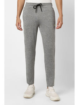 Peter England - Men Grey Textured Casual Track Pants