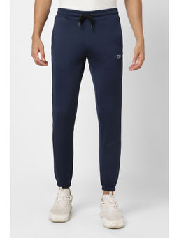 Peter England - Men Navy Solid Casual Jogger Pants