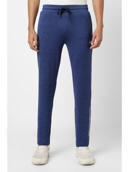 Peter England - Men Blue Textured Casual Track Pants