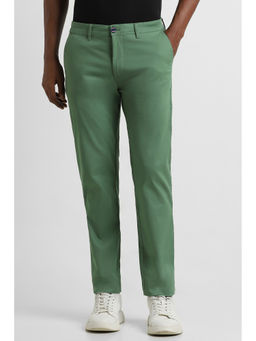Peter England - Men Green Solid Super Slim Fit Casual Trousers