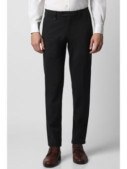 Van Heusen - Men Black Solid Ultra Slim Fit Trousers