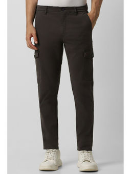 Van Heusen - Men Brown Solid Slim Fit Trousers
