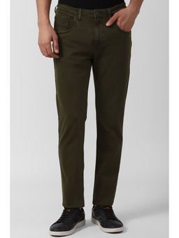 Van Heusen - Men Olive Dark Wash Skinny Fit Jeans