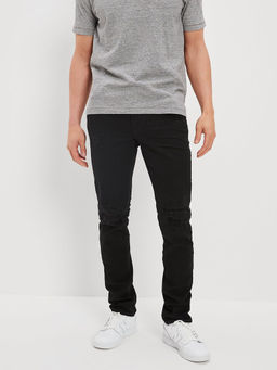 American Eagle - Men Black Airflex Patched Slim Jean