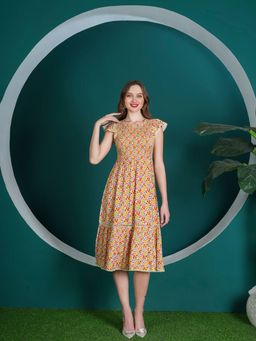 DEBONATELLA - Women Multi-Color Floral Printed Midi Dress