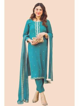 Gahan - Womens Viscose Rayon Straight Embroidered Kurta with Pant & Dupatta