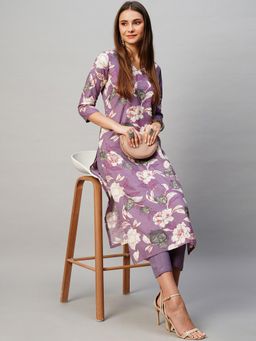 Gahan - Womens Viscose Rayon Straight Printed Kurta with Pant