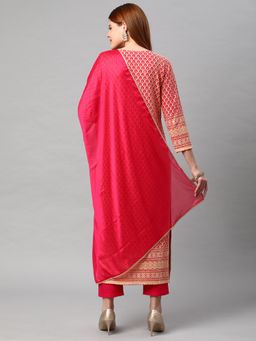 Gahan - Womens Viscose Rayon Straight Embroidered Kurta with Pant & Dupatta