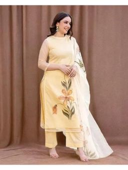 Gahan - Womens Viscose Rayon Straight Printed Kurta with Pant & Dupatta