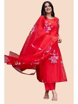 Gahan - Womens Viscose Rayon Anarkali Printed Kurta with Pant & Dupatta